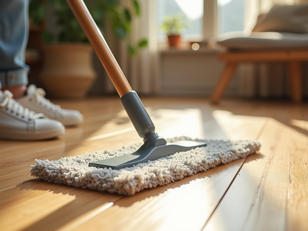 Vacuum cleaner in use on a fluffy rug, with sunlight streaming into a cozy room.